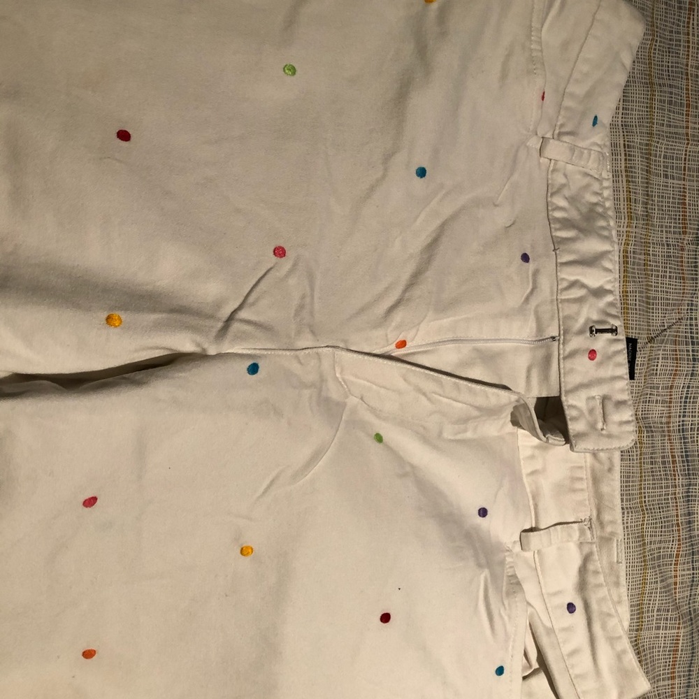 White designer pants